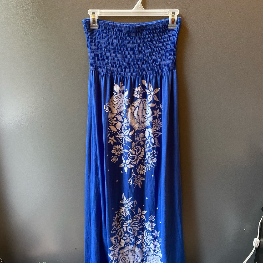 Blue Floral Maxi Sundress
